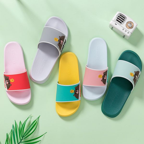 

tzldn 2020 пара крытого пвх отель sandals женщина cute bear summer покрытие ванная главной тапочки оптовый, Black