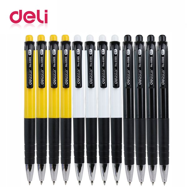 

deli 12pcs/pack blue ballpoint pen 0.7mm pressed ballpoint pen plastic ball school student stationery& office supplies, Blue;orange