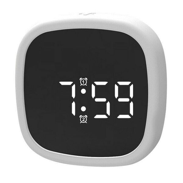 

portable digital alarm clock led display silicone voice-activated desk clock four brightness modes travel home use 66cy