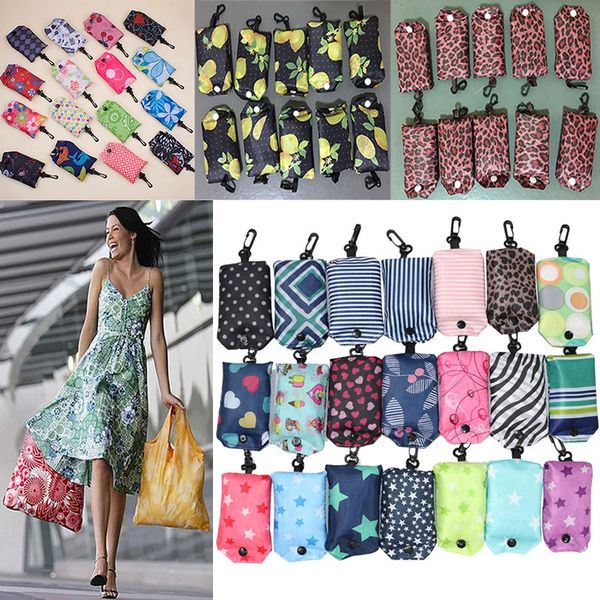 

nylon foldable shopping bags reusable storage bag eco friendly shopping bag tote bags multi-function folding grocery bags wx9-199