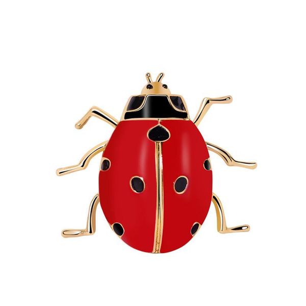 

симпатичный красный эмаль божья коровка брошь золотой цвет насекомых ladybird броши штыри девушки шарф женщина ювелирные изделия, Gray