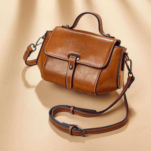 

масло воск кожа маленькая сумка новая женская сумка ретро корейский дамы плечо женская сумка европейский и американский посланник