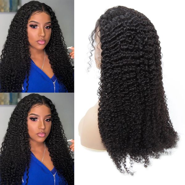 

brazilian kinky curly human hair wigs 130% density 13x4 human hair wigs 13x4 kinky curly lace front human hair wigs, Black;brown