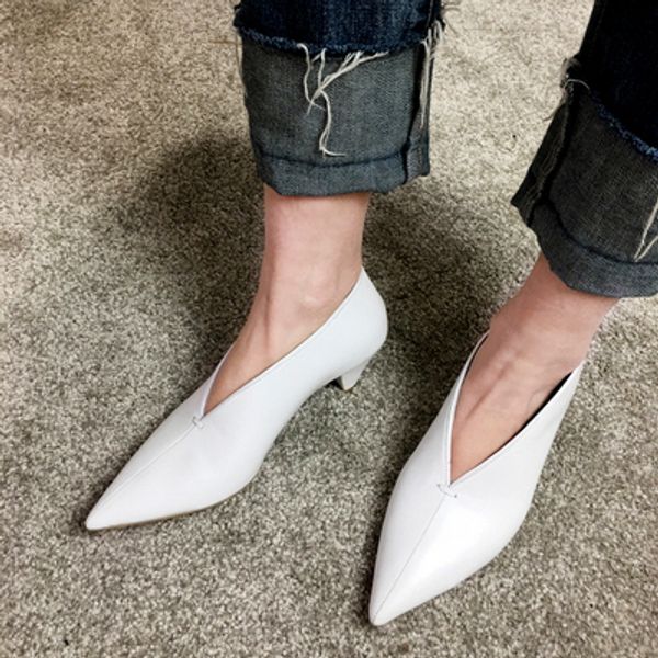 

women spring autumn fashion brand design v shape shallow ladies low heel pumps shoes causal elegant dress shoes, Black
