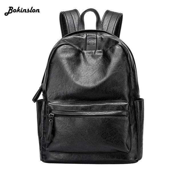 

bokinslon fashion backpack female 2020 soft split leather student bag casual travel women backpack