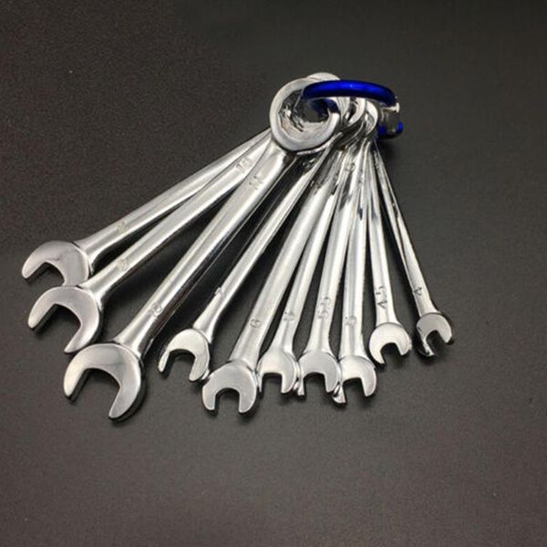 

10pcs repair wrench set spanner anti slip dual use plum end multifunctional mini hand tools durable home combination 4-11mm