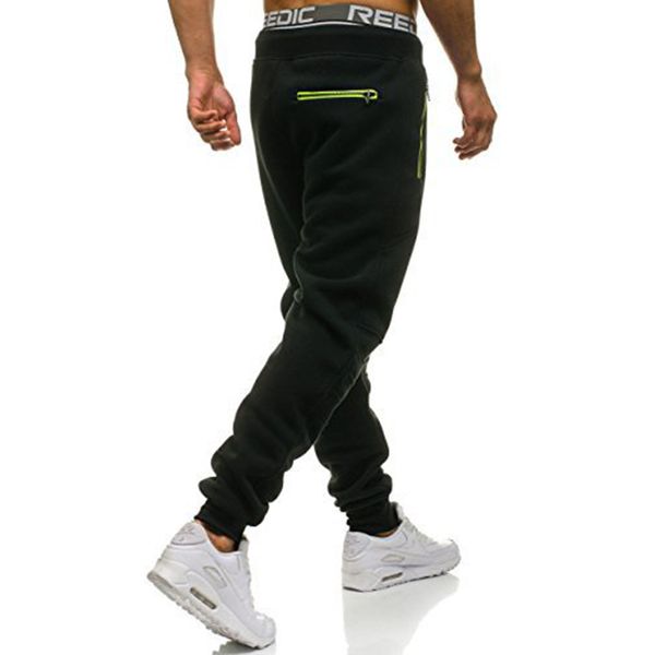 

zogaa new fitness men joggers sweatpants thin gray sportswear jogger pants men casual gyms bodybuilding track pants, Black