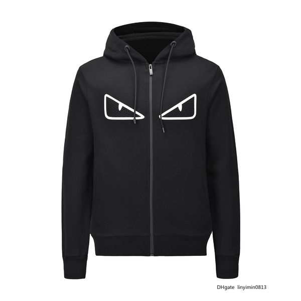 

мужские выходные tide brand мужчины женщины дизайнер куртки милые глаза печать случайных мужчин хип-хоп молния куртка франция роскошь высоко, Black