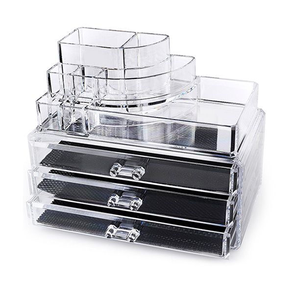 2019 Multifunction Acrylic 3 Drawer Spiral Style Makeup Cosmetics