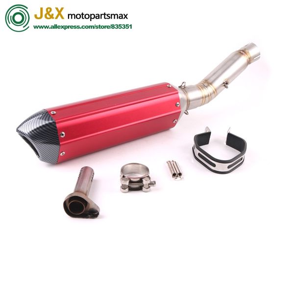 

motorcycle exhaust full system middle pipe + muffler for cbr500 cbr400 cbr500r 2013-2015 cb400 cb500x 2013-2016 slip on