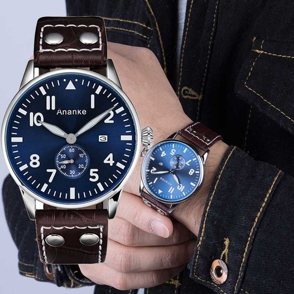 

business men quartz watch fashion large round dial leather band male quartz watches men gifts relogio masculino clock, Slivery;brown