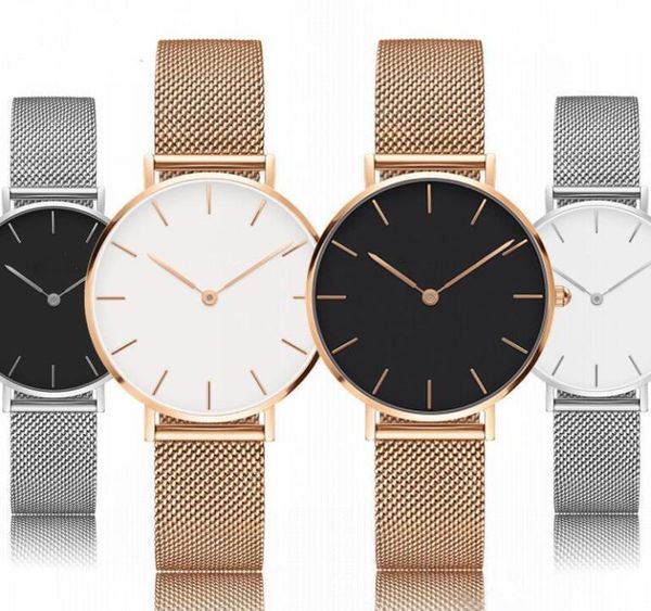 

diamonds steel mesh watch 40mm mens and 32mm womens quartz watch classic bracelet rose gold silver men women watches, Slivery;brown