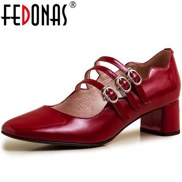 

fedonas women pumps cross-tied side zipper patent leather spring summer concise prom shoes classic design shoes woman, Black