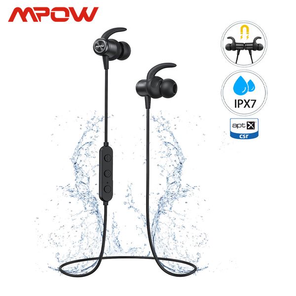 

mpow s11 ipx7 waterproof aptx earphones bluetooth 5.0 sports earbuds magnetic desgin 9h playing for iphone samsung huawei xiaomi