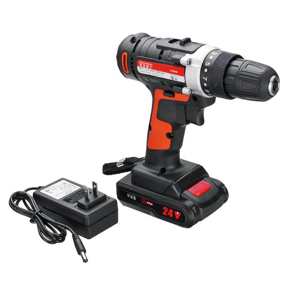 

12v/24v lithium battery power drills cordless rechargeable 2 speed electric drill