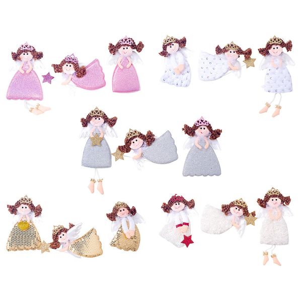 

2020 new year latest christmas angel dolls cute christmas family handmade pendant gift decoration 3pc kid gift