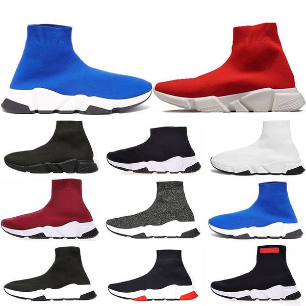 

sock shoes designer for men women speed trainer fashion luxury black white blue glitter flat mens trainers sneakers 36-45 elecar