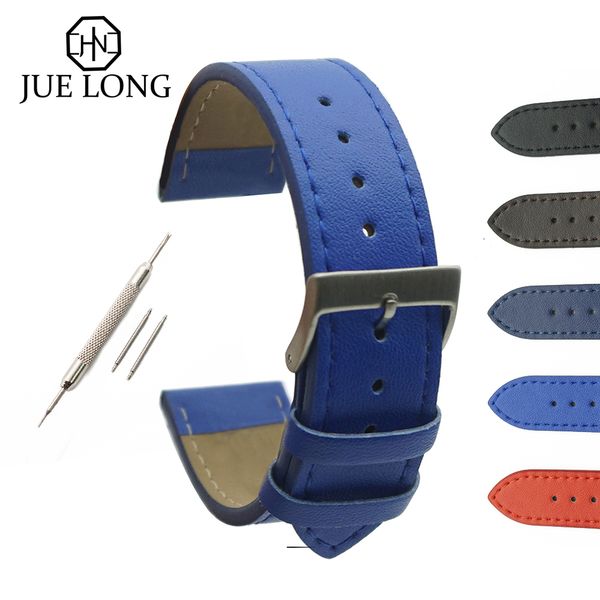 

высокое качество ультра тонкий замена ремешок для часов 22 мм 24 мм натуральная кожа ремешок для часов браслет с булавками + инструмент, Black;brown