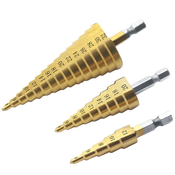 

4241 high speed steel material hexagonal handle step drill pagoda drill bit twist plate hole opener 4-12 4-20 4-32