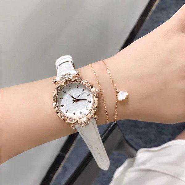 

luxury womens flower watch constellation planet ocean watch female designer watches brown leather watchband 22mm diamond wristwatch, Slivery;brown