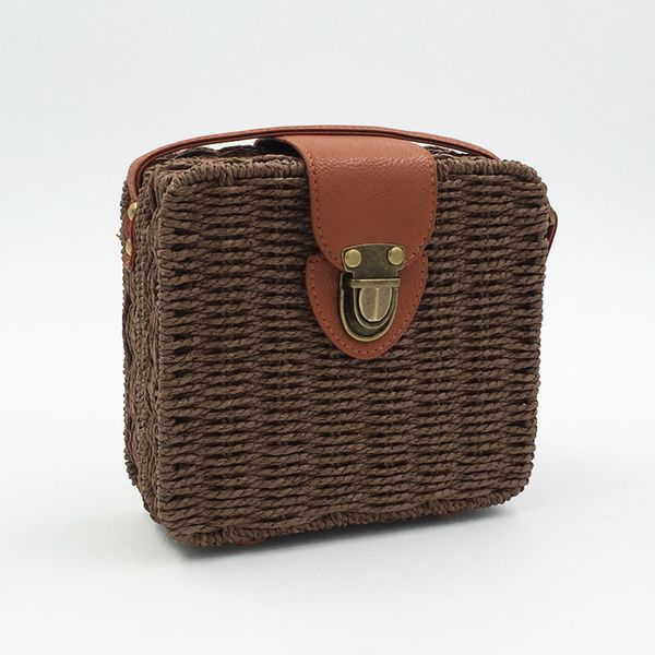 

hand-woven candy color women straw bag ladies small shoulder bags bohemia beach bag crossbody bags travel handbag tote