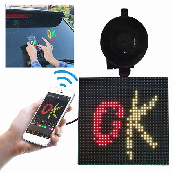 

20% led viewing display screen controlled expression picture lights bluetooth app controlle auto diy e-moji gif image display
