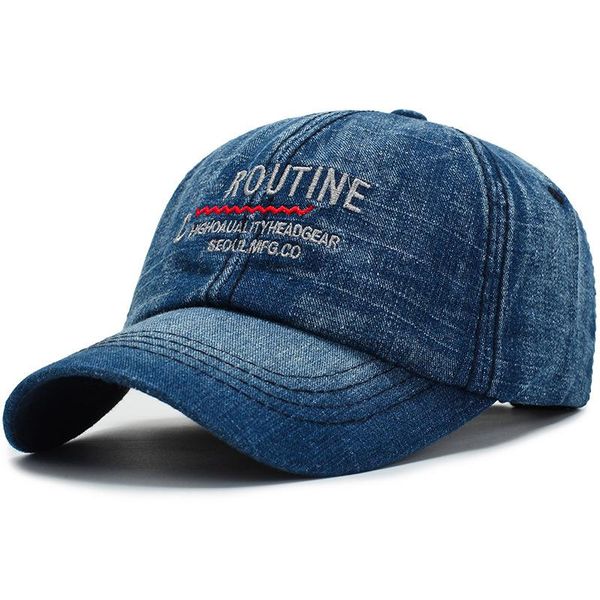 

2020 spring and summer new denim embroidery letter baseball cap men and women wild breathable adjustable washable sports hat jjiny, Black;white