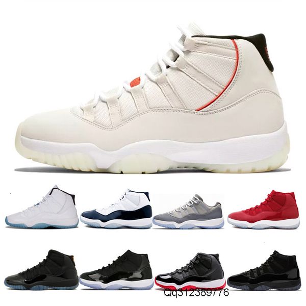 

11s platinum tint men basketball shoes prom night gym red navy gum bred legend blue concord 45 cool grey mens sports sneakers