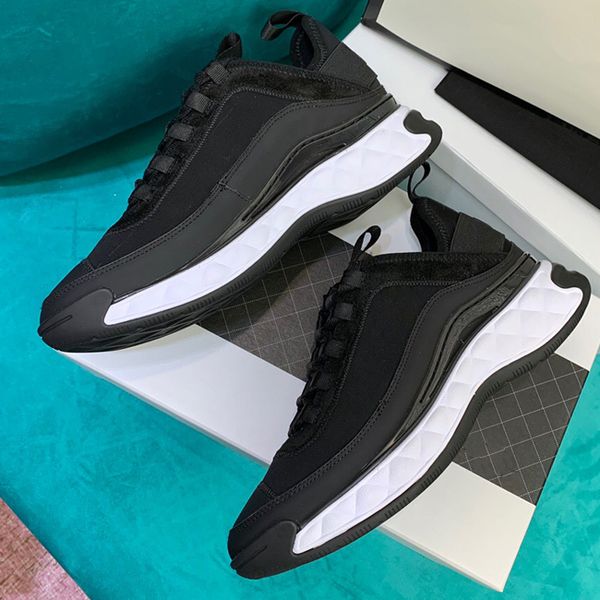 

new season designer shoe fashion luxury women shoes men's leather lace up platform oversized sole sneakers white black casual shoes wit