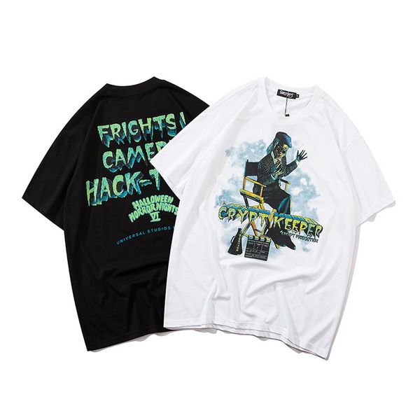 

0520 дизайнерские футболки для женщин и мужчин унисекс в стиле хип-хоп пары короткий рукав уличный стиль футболки досуг конца высокой личнос, White;black