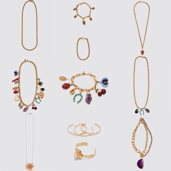 

new boho necklace 2020 summer fashion strawberry stone pendant necklace combination bracelet wedding jewelry wholesale, Silver