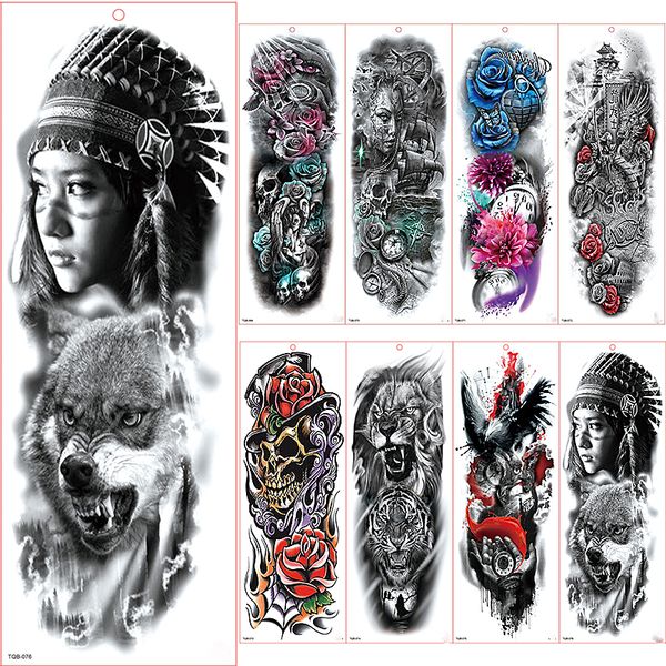 Acheter Tatouage De Bras Large Imperméable Autocollant De Tatouage Temporaire Imperméable Ours Pleine Fleur Tatoo Body Art Tattoo Girl De 186 Du