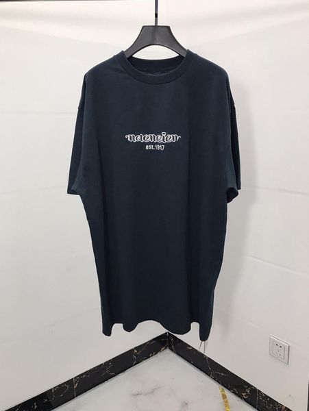 

19ss Париж мода последние весна и осень с коротким рукавом вышивка письмо печать вы