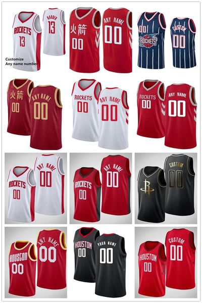 

printed custom jersey russell 0 westbrook eric 10 gordon james 13 harden 15 clint capela 25 austin rivers 17 p. j tucker basketball jerseys, Black