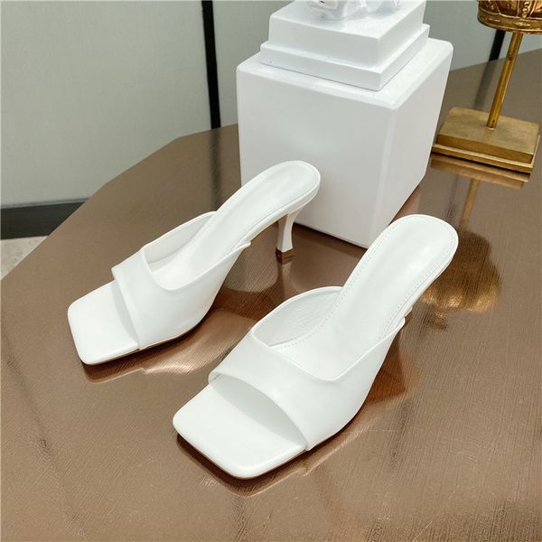 

elegant women party dress shoes summer contracted soft slippers fashion open toe stiletto heels ladies sandals, Black