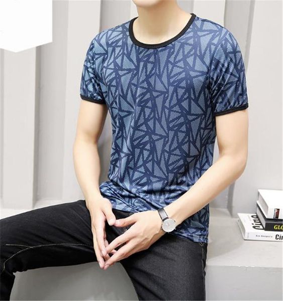 

mens конструктора футболки мужские crew neck коротким рукавом геометрическая печать повседневный мужская летняя одежда, White;black