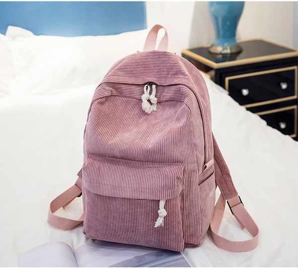 

wholesale rucksack fabric school backpack striped soft fashion design color school bags for teenage girls
