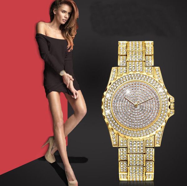 

2019 алмазные часы женщины браслет марка часы женские золотые женские часы со стразами высокое качество шарм наручные часы подарок бесплатна, Slivery;brown