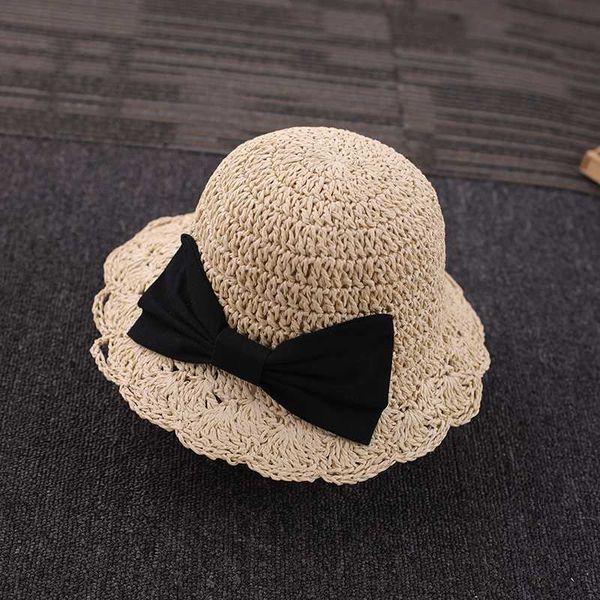 

children's fisherman hat girl straw summer thin section breathable, Yellow