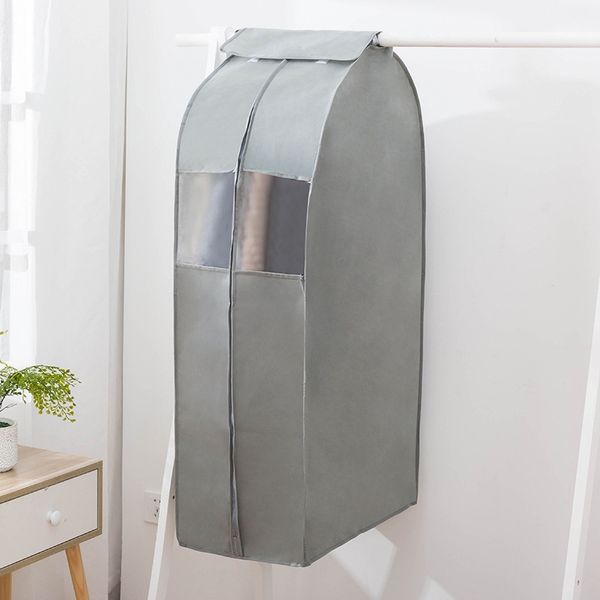 

big size clothing dust cover storage bag hanging clothes bag protective cover(gray) kitchen storage organization