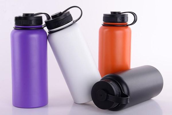 

32oz/40oz vacuum water bottle insulated 304 stainless steel water bottle wide mouth big capacity travel water bottles