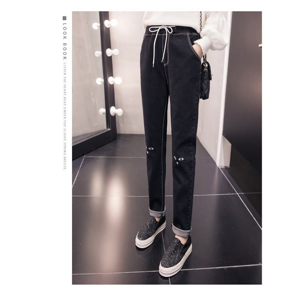 

черные прямые джинсы женщины слегка расклешенные брюки, Blue