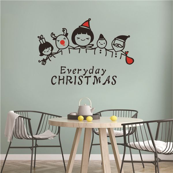 

2020 merry christmas wall stickers window glass festival wall decals santa murals new year christmas decorations for home decor