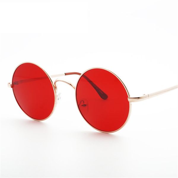 

vintage retro round sunglasses men women metal frame black red sun glasses shades oversized eyewear eyeglasses uv400, White;black