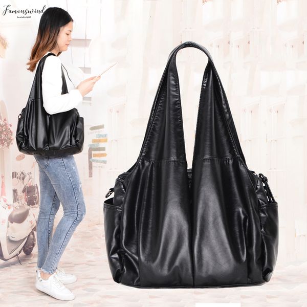 

2020 pu hobo handle ladies handbag women shoulder bags soft messenger satchel bags leather casual tote sac a main
