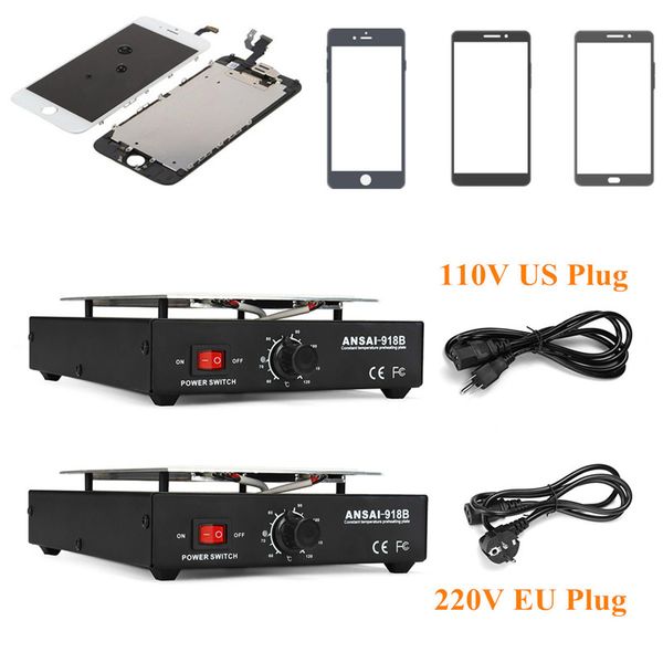 

110v us / 220v eu lcd screen separator heating platform plate glass removal phone repair machine auto heat smooth plate station
