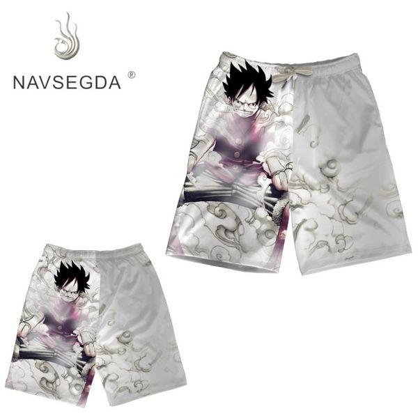 

navsegda one-piece cartoon pattern men beach short monkey d. luffy men pants quick-drying movement surfing shorts gym swimwear