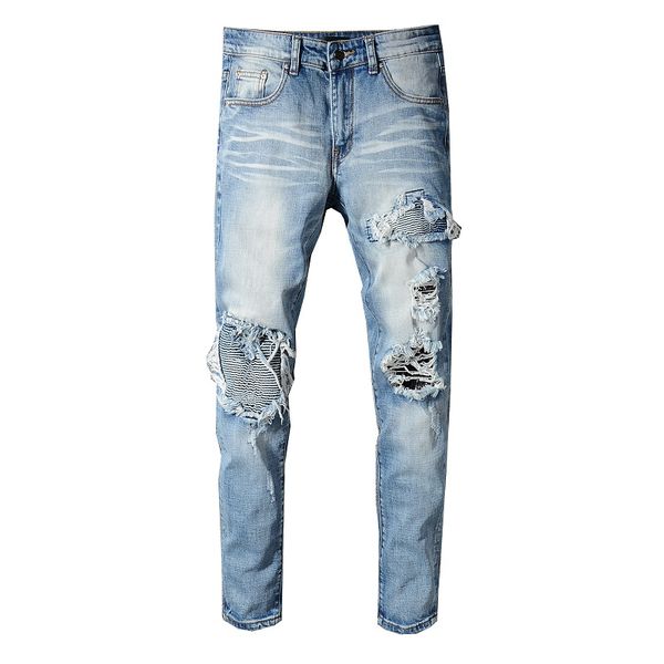 

2020 amirl jeans #570 famous brand designer luxury jeans men fashion street wear mens biker jeans man popular hip hop pants, Blue