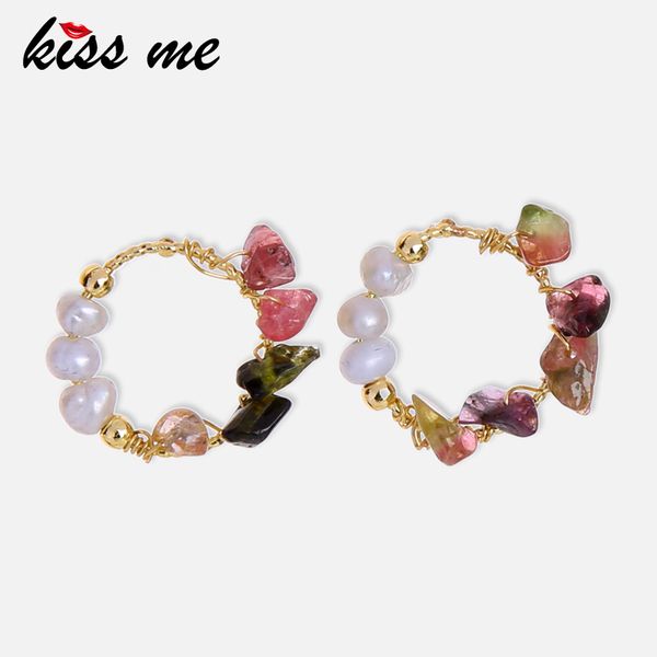 

kissme korea jewelry wholesale small natural stone cultured pearl earrings for women fashion stud earrings brincos, Golden;silver
