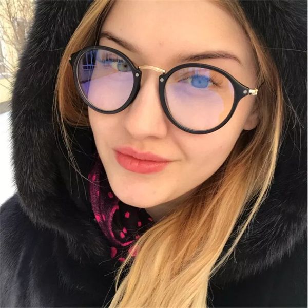 

2019 optical frame clear blue light glasses frame computer glasses spectacles round transparent female women's eyeglasses, Silver